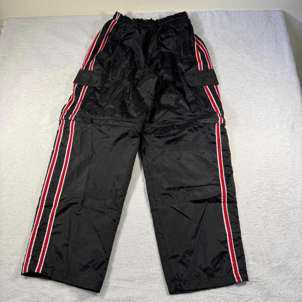 MTA PRO Track Pants‎ Mens Small Black Zip Off Convertible Cargo Racing Stripe